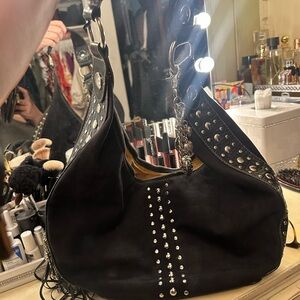 Kathy Van Zeeland Studded Black Bag